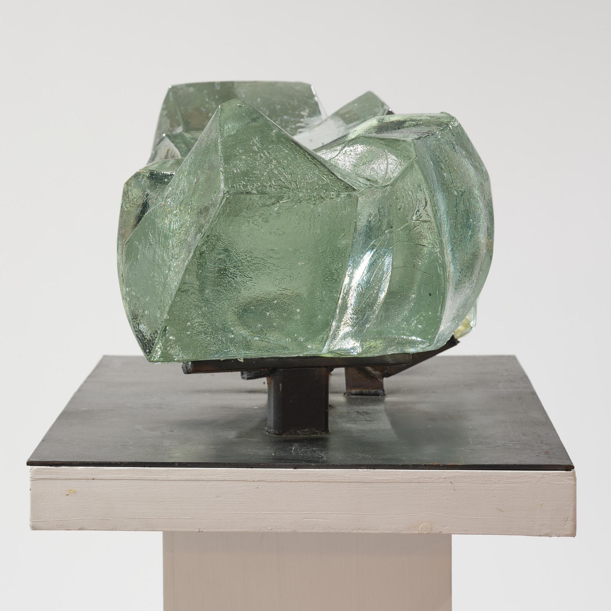 Edvin Öhrström, a cast glass sculpture, Lindshammar Glassworks, 1976, ed. 1/9.