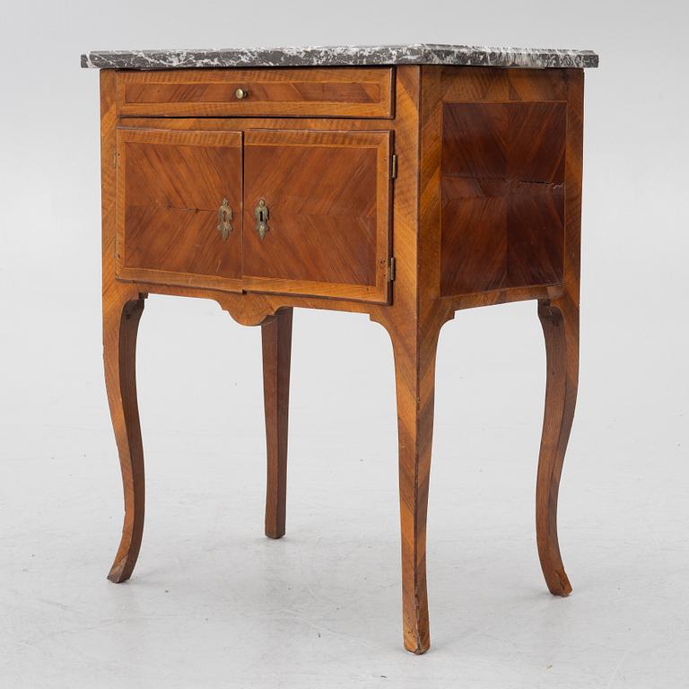 A Rococo bedside cabinet, 18th century.