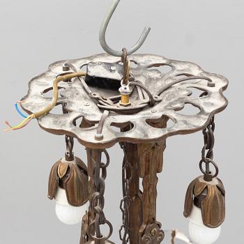 An Art Nouveau Ceiling Lamp, likely by Arvid Böhlmark's Lampfabrik, Sweden early 20th Century.