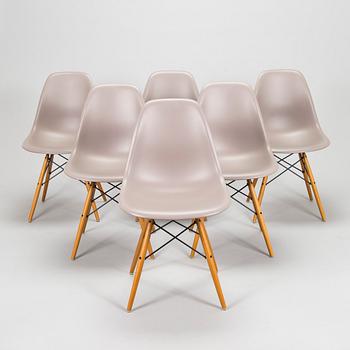 Charles & Ray Eames, six 'Plastic Chair DSW' chairs for Vitra.