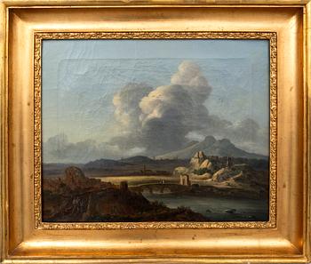 Unknown artist, Landscape with bridge, circa 1800.