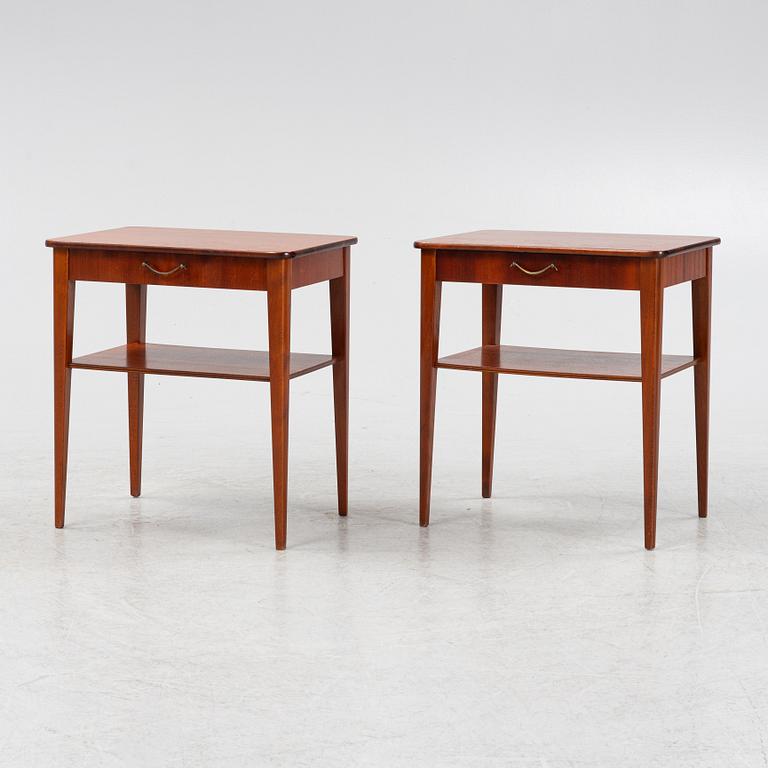 Sängbord, ett par, Björkås Möbelfabrik, Nässjö, 1950/60-tal.