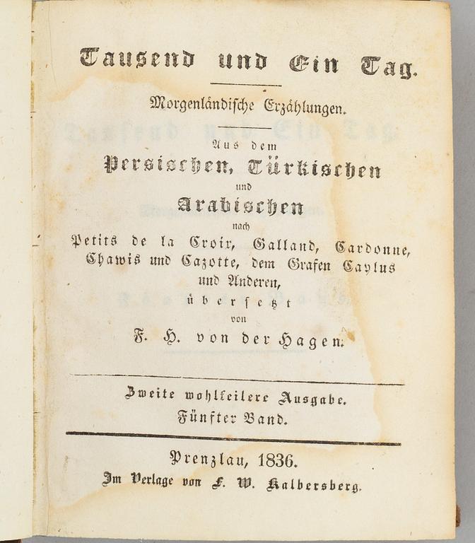 Sagosamling 1836, proveniens: Rääf (6 vol).