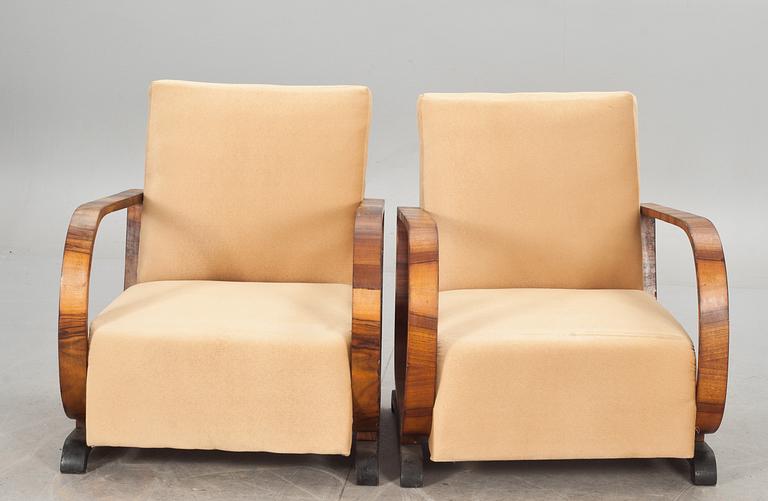 FÅTÖLJER, ett par. Art-deco, 1900-tal.