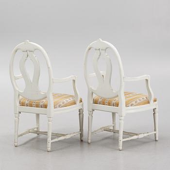 Four Gustavian style chairs, early 20th Century.