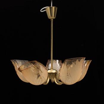 TAKLAMPA, Bodén för Glössner & Co, signerad, 1940-/50-tal.