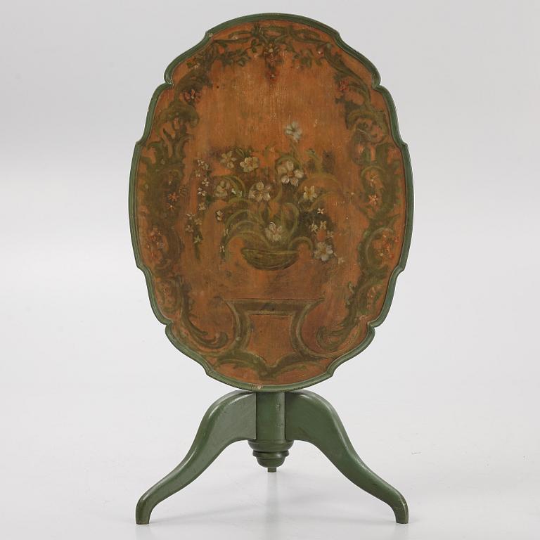 A tilt-top table, Jämtland, probably. First half of the 19th Century.