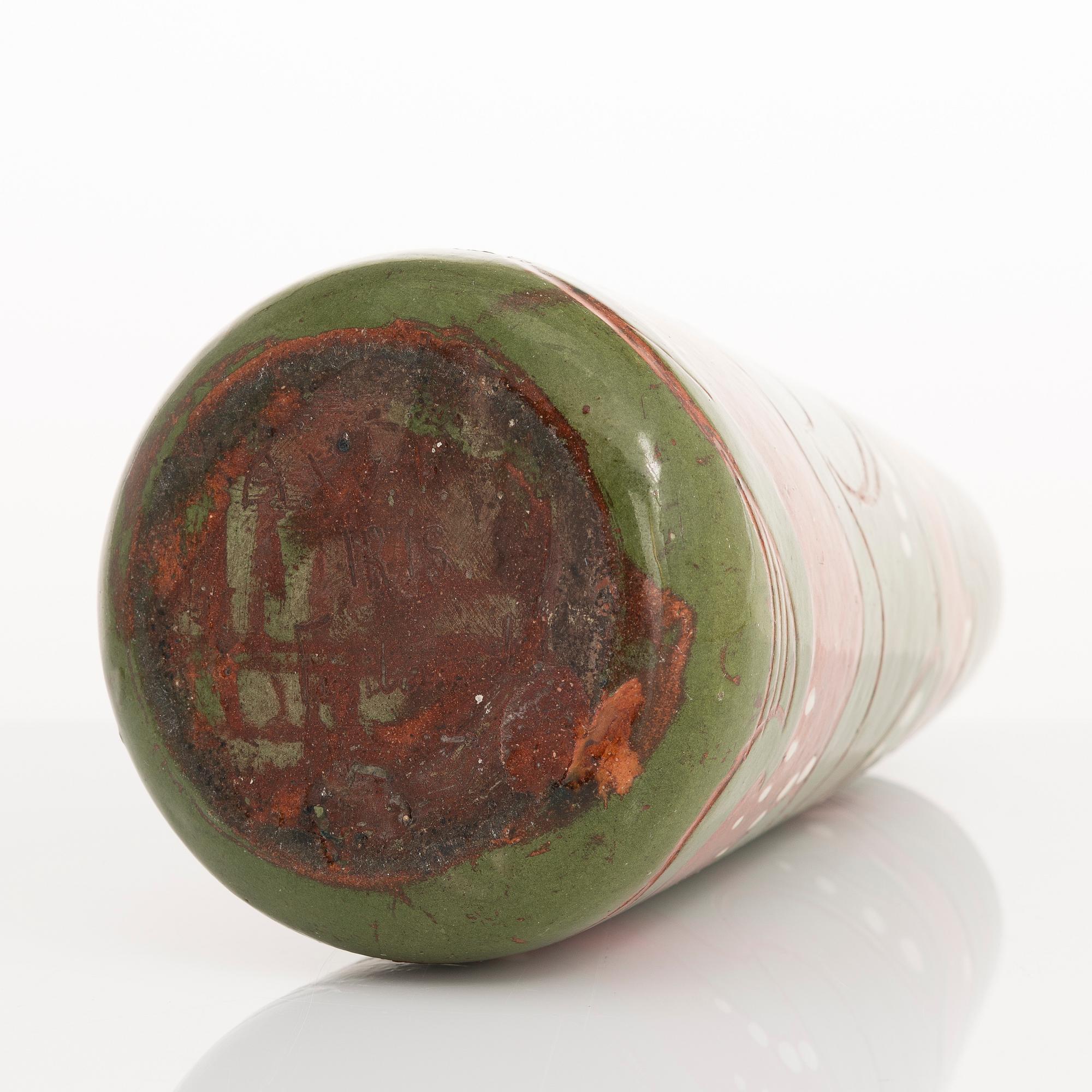 ALFRED WILLIAM FINCH, A ceramic vase, signed A.W.F. Iris, Finland. Around the turn of the 20th Century.