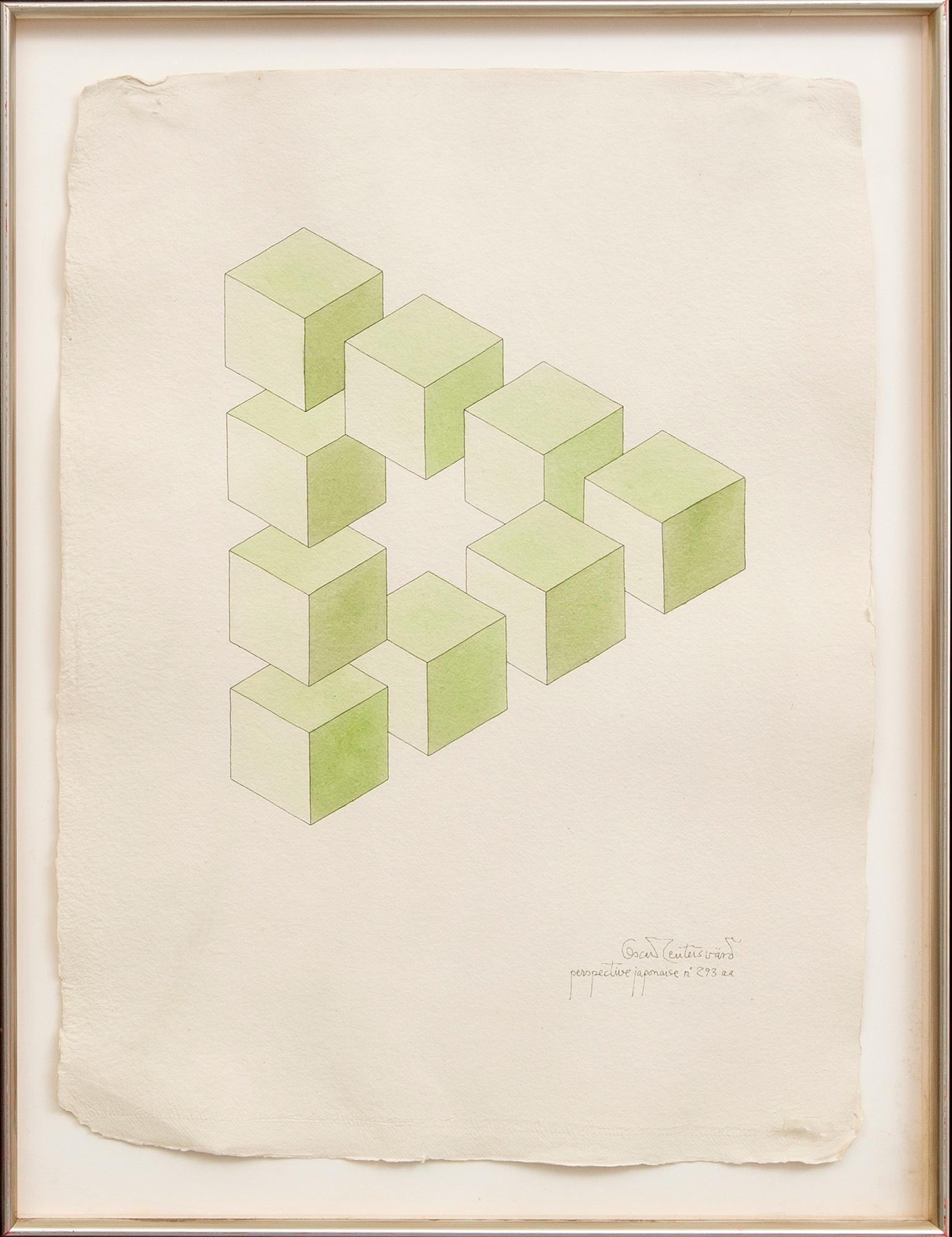 Oscar Reutersvärd, water color,, signed.