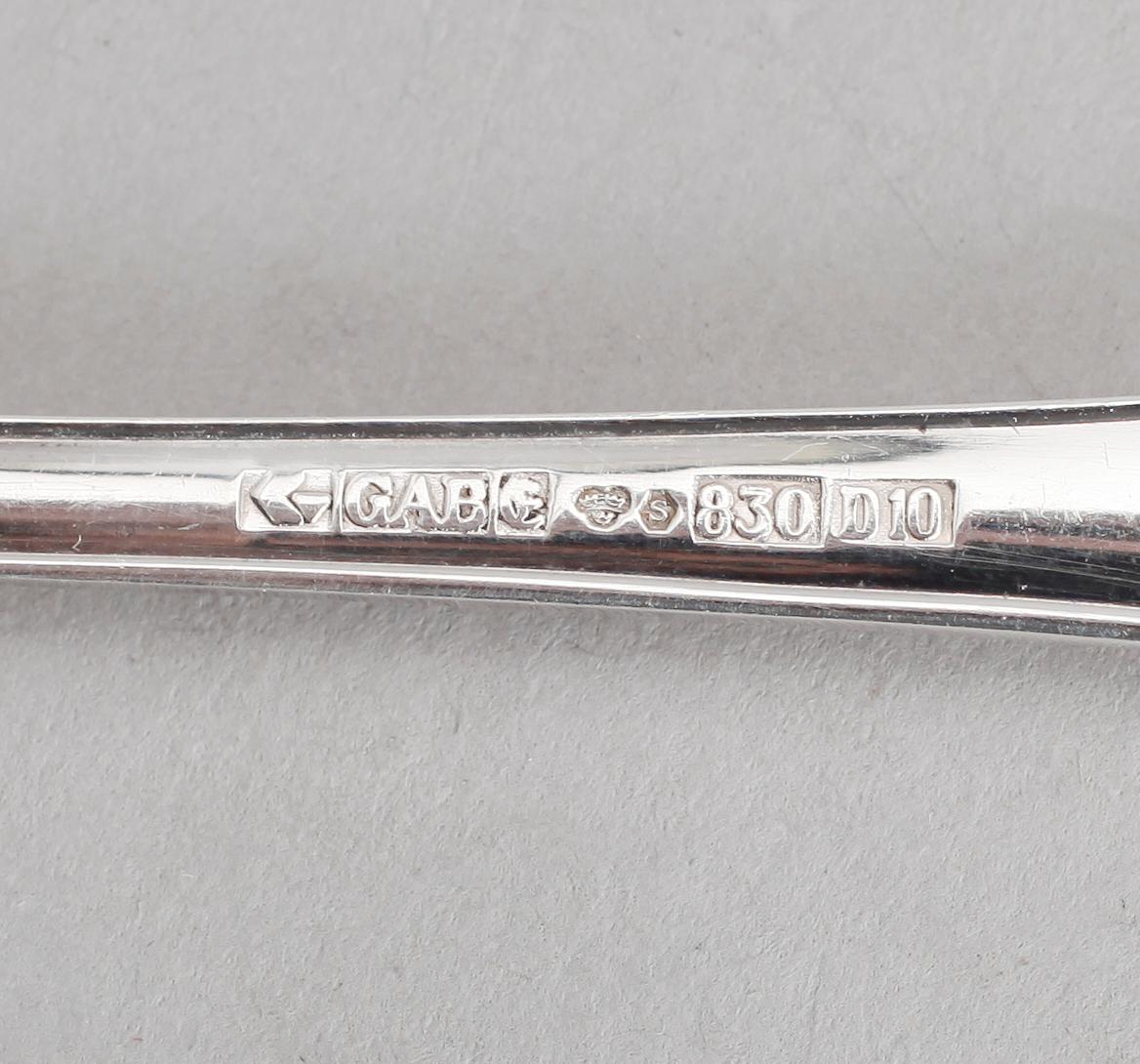 BESTICK, 16 delar, silver, GAB, Stockholm 1950-tal. Vikt ca 474 gram.