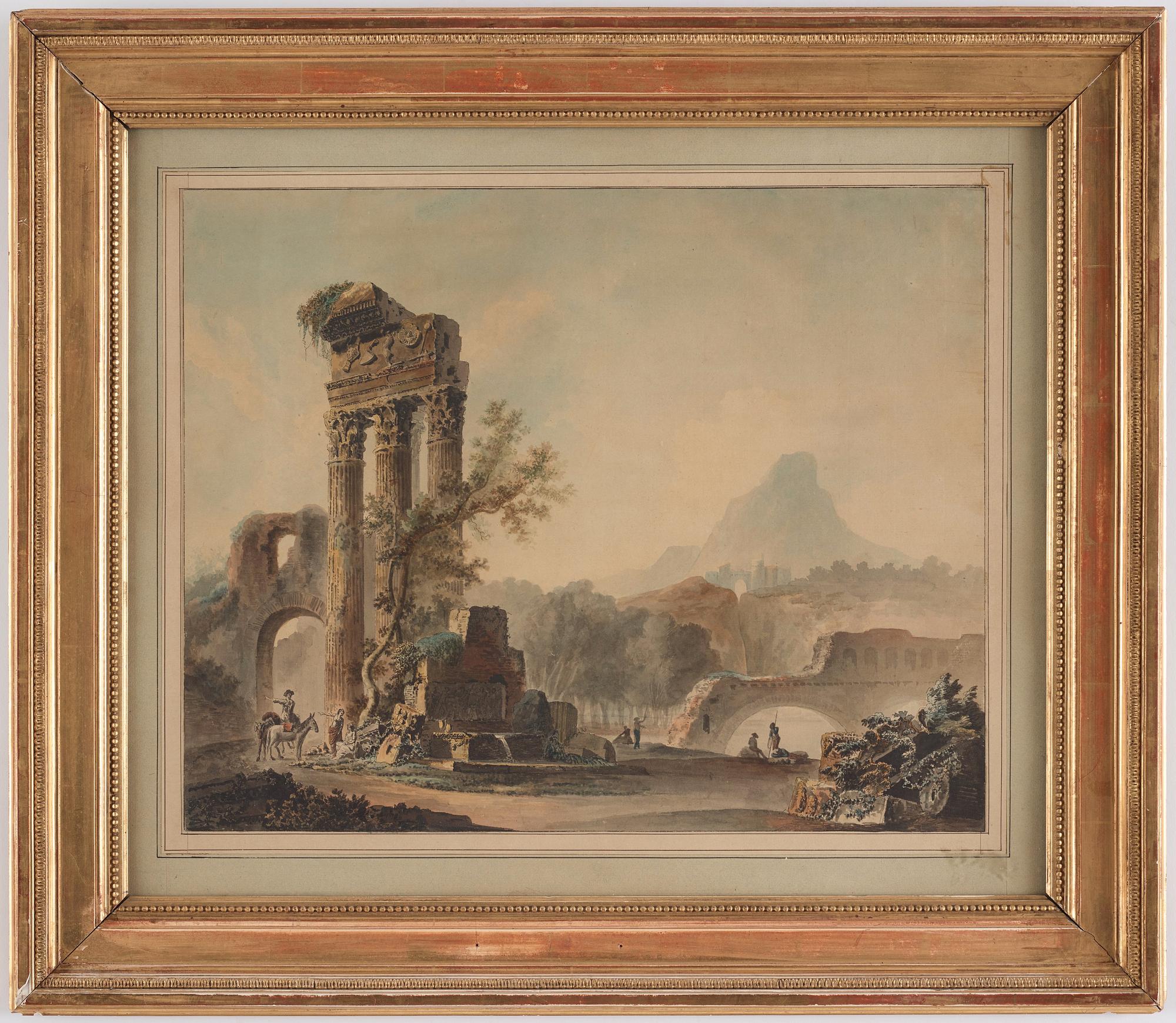 Louis Jean Desprez In the manner of the artist, Landscape with ruins.