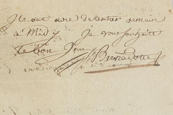 Dokument signerat av Bernadotte.