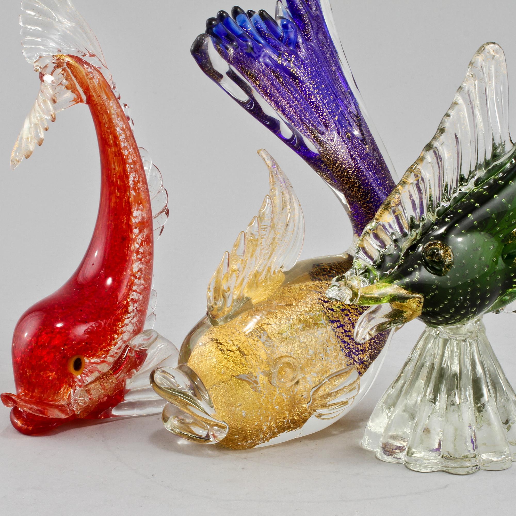 FIGURINER, 3 st, glas, Murano, Italien, 1900-talets andra hälft.