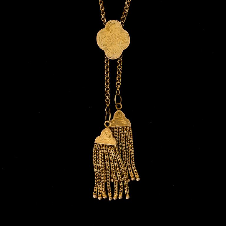 A NECKLACE, 14K gold.