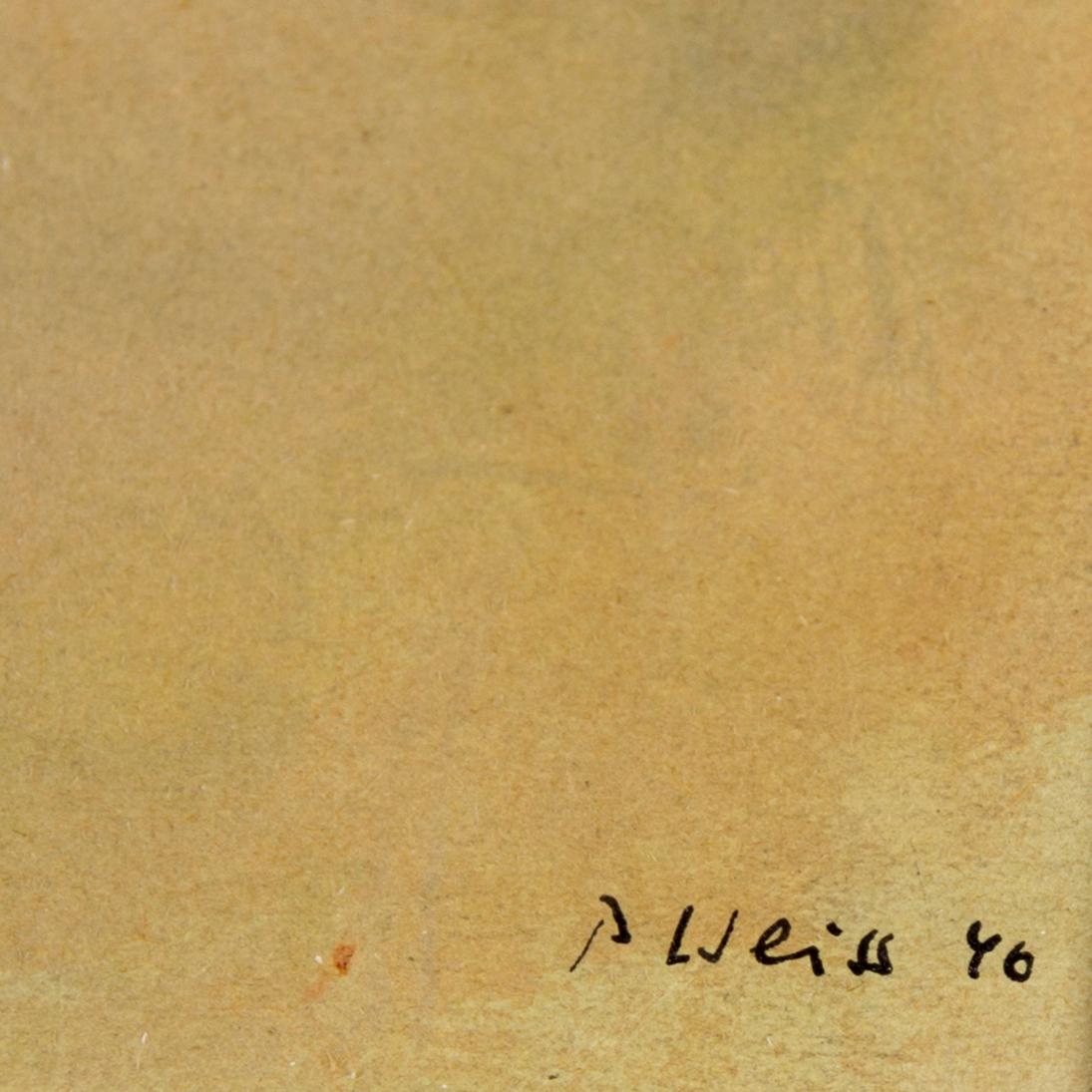 PETER WEISS, tusch, akvarell och gouache på papper, signerad P Weiss och daterad 46.