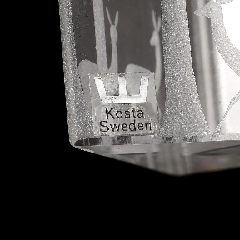 OBJEKT, 2 st. Glas, Orrefors, Sven Palmqvist resp Kosta.