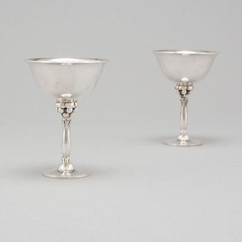 HARALD NIELSEN, a pair of Georg Jensen sterling cocktail glasses, 1945-77 Denmark.