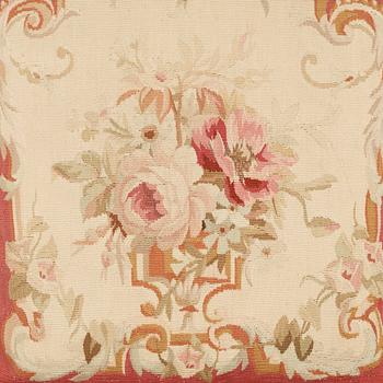 CUSHIONS, 1 pair, Tapestry weave, Around 40 x 38,5 cm each, Aubusson, France, 19th century, a Royal provenance.
