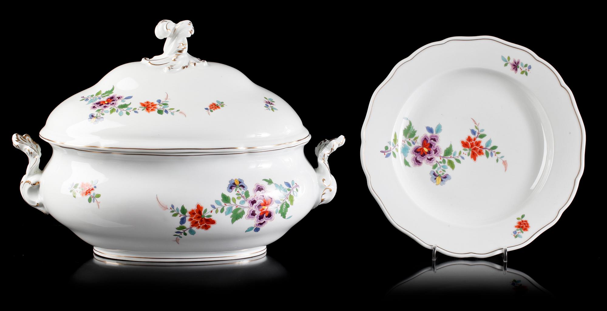 MATSERVIS, 20 delar, porslin, Meissen. 1900-tal.