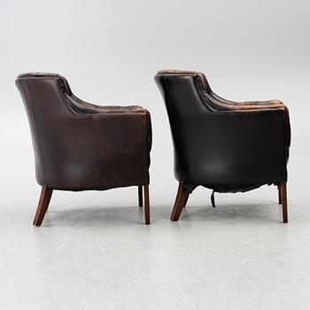 Armchairs, a pair, purchased from Georg Hensher, second half of the 20th century.