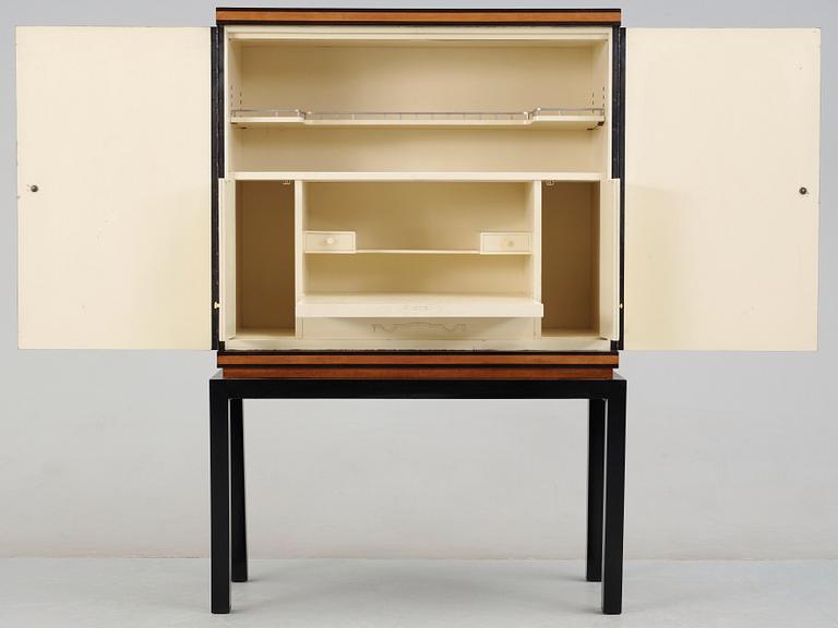 An Otto Schulz stained birch and mahogany cabinet, by Boet, Sweden 1930's.