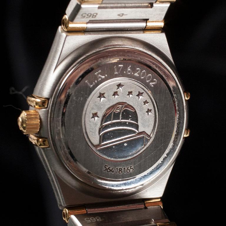 ARMBANDSUR, dam, Omega Constellation, guld/stål, diamanter.