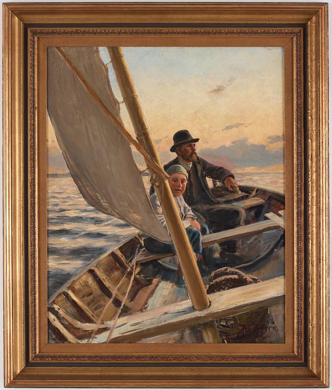 Johan Tirén, "Amatörfiskare på hemfärd" (Return of the "Fishermen").