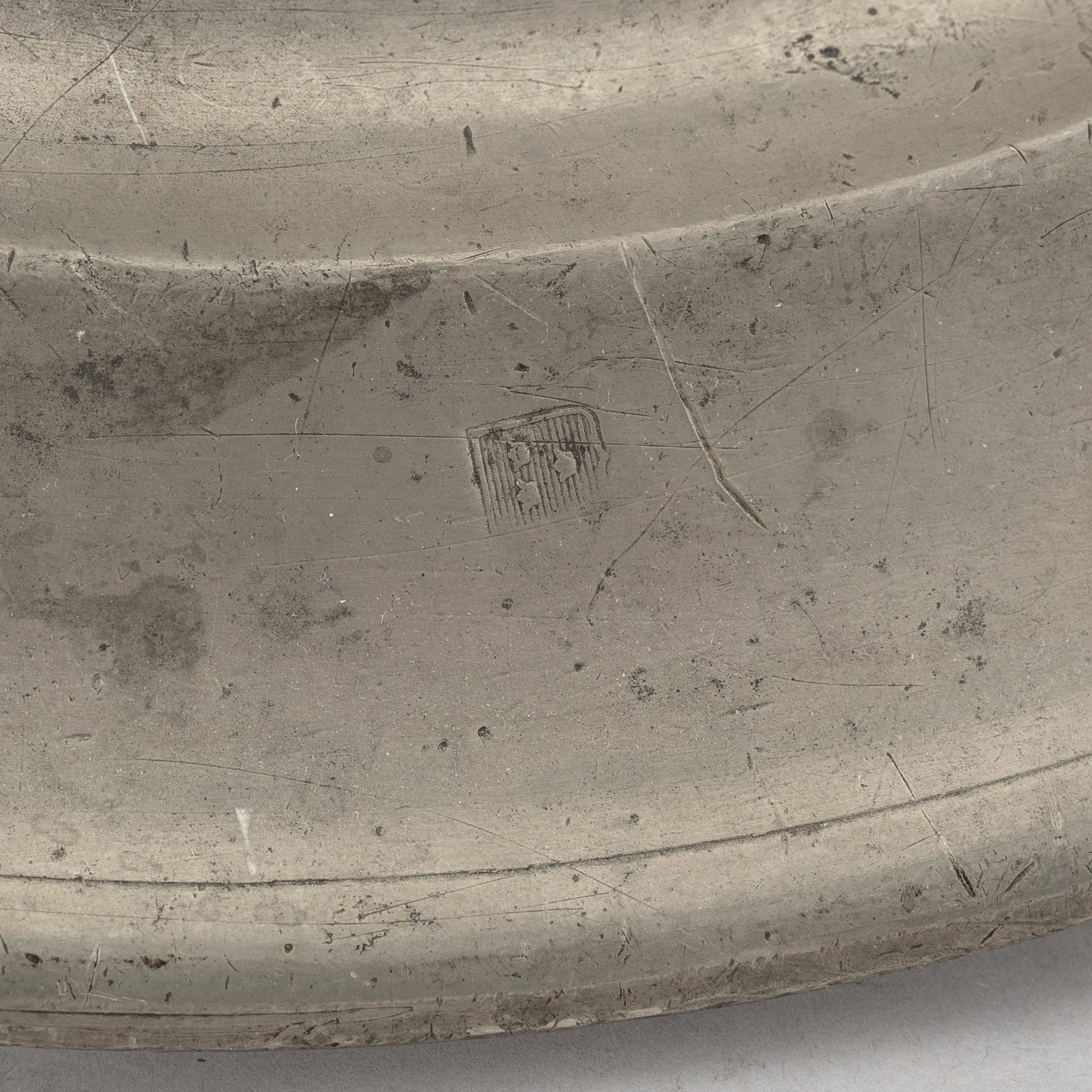 A group of six pewter dishes, different makers mark, most early 19th Century, Swedish/English.