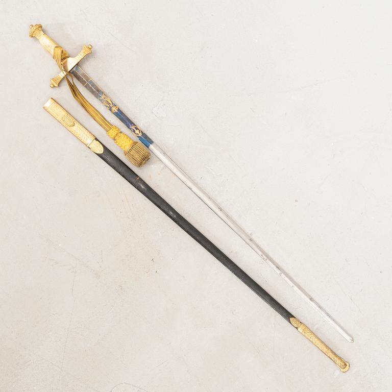 Official's sword, Swedish, 19th century,with scabbard.