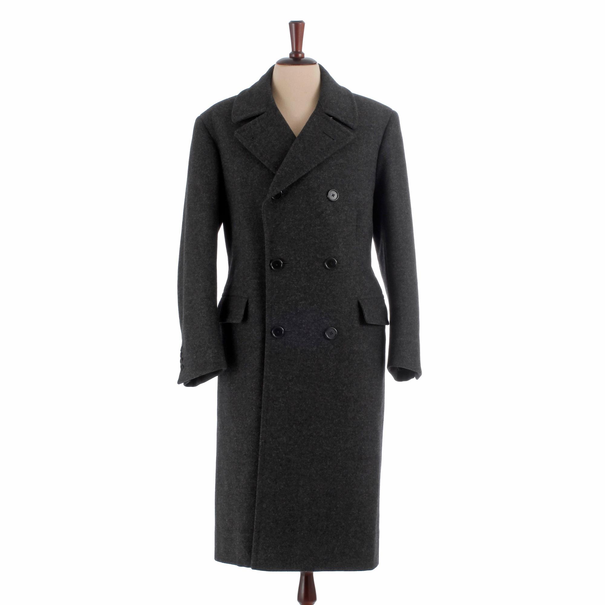 A.W. BAUER, a grey wool overcoat.