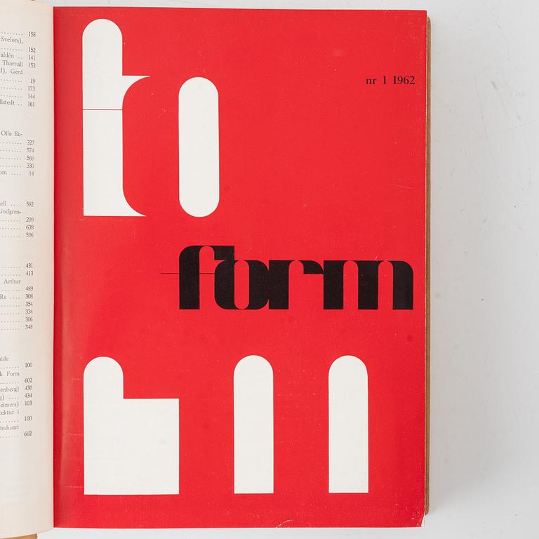 Svenska Slöjdföreningens Tidskrift, 9 band, 1955-1963.