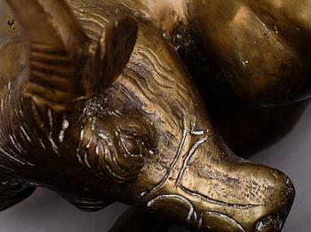 SKULPTUR, mässing, Kina 1900-tal.