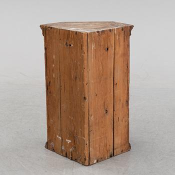 A Swedish painted corner cabinet, dated 1825.