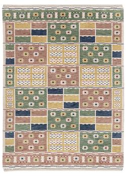 230. Märta Måås-Fjetterström, a 'Ängarna' carpet, knotted pile, c 248 x 182 cm, signed AB MMF.