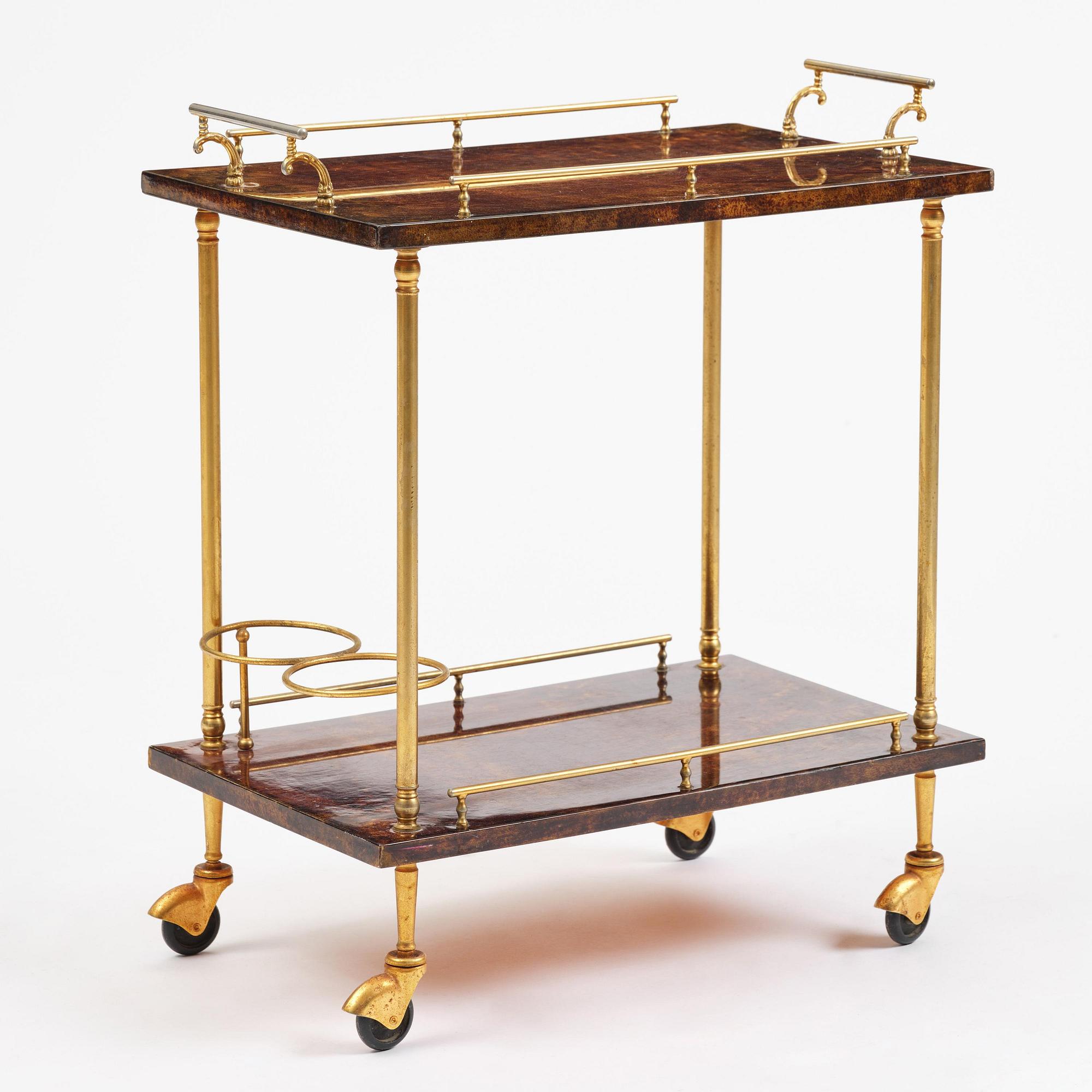 Aldo Tura, a serving trolley, Milan, Italy, 1960s-70s.