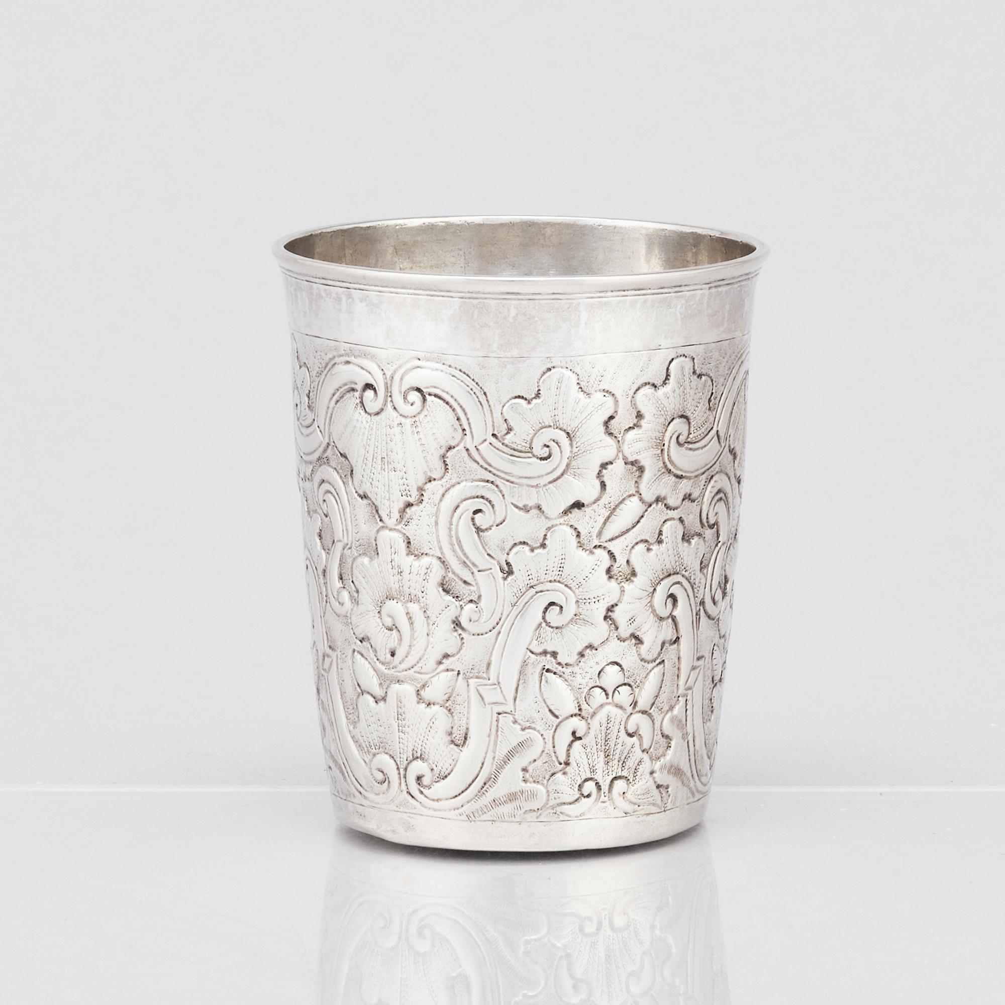 A Russian silver beaker, undidentified makers mark, Moscow 1752.