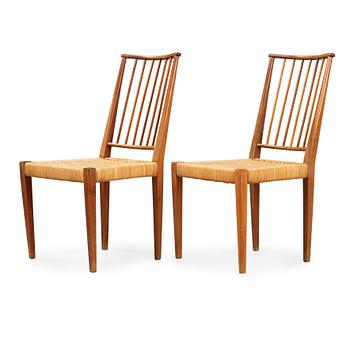 328. Josef Frank, a pair of model 907 mahogany chairs, probably by Haus & Garten, Austria, 1920-30's.