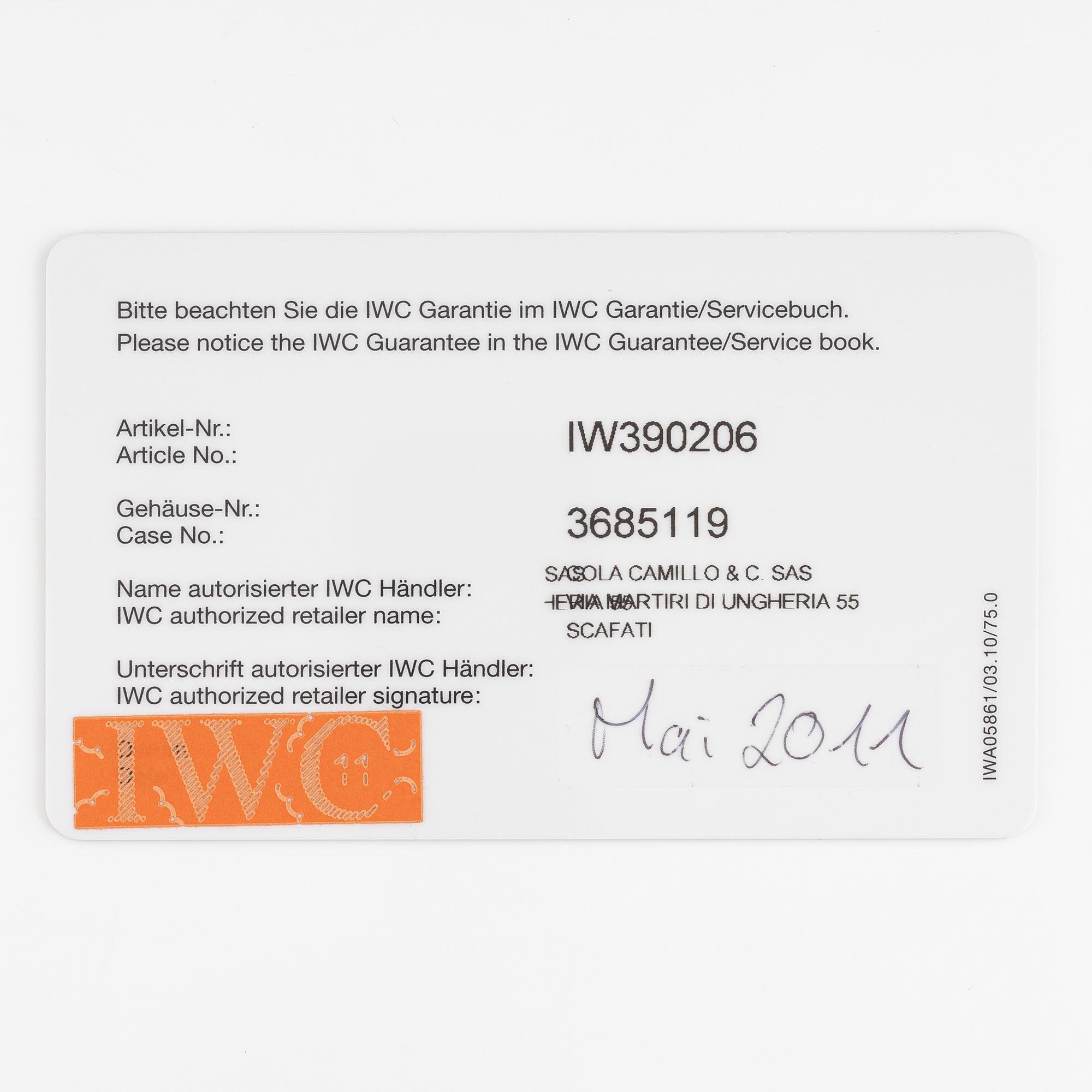 IWC, Portugieser, Yacht Club, kronograf, armbandsur, 45,5 mm.