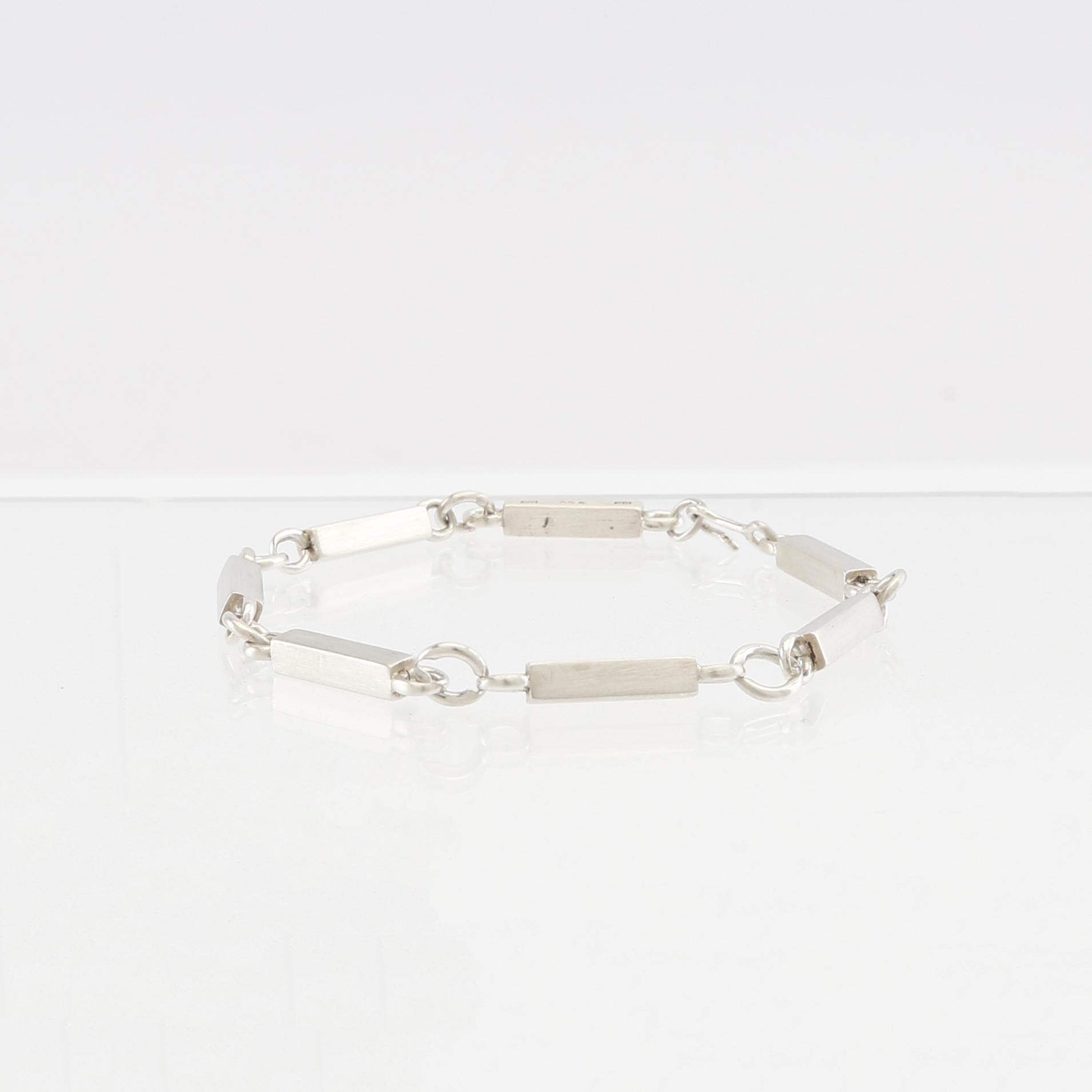 Wiwen Nilsson, armband stavkedja silver, Lund 1941.