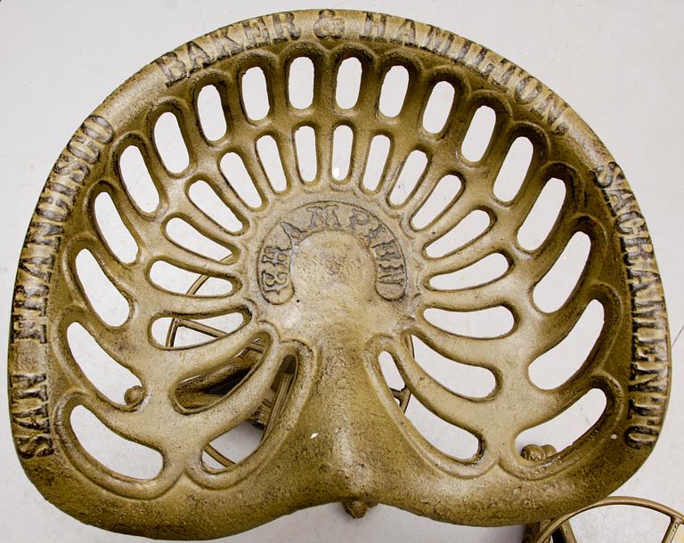 BARSTOLAR, 4 st, gjutjärn, 1900-tal.