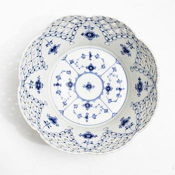 Royal Copenhagen, A "Musselmalet full lace" (blue fluted full lace) porcelain chestnut bowl, model 1061, 1969-73.