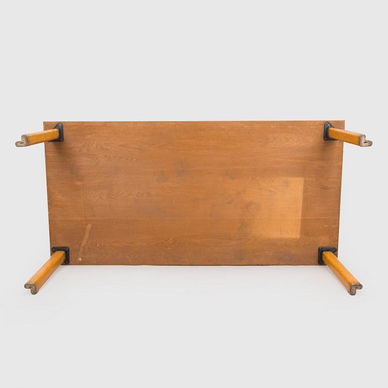 Alvar Aalto, a model E86 dining table / conference table for Artek, 1960s/70s.