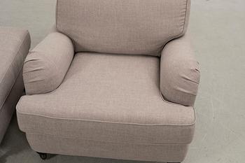 Armchair with footstool, Howard model.