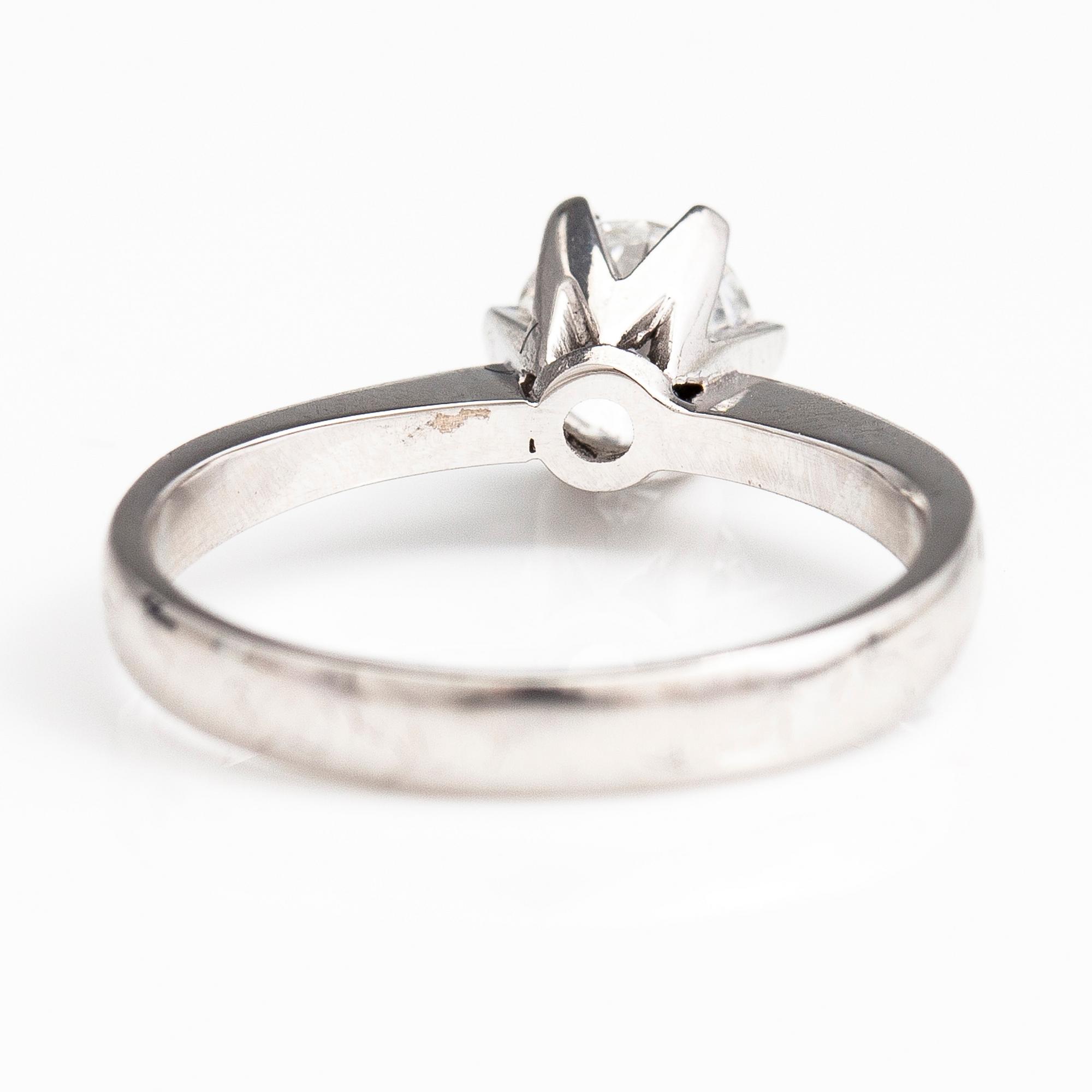 A 14K white gold ring with a brilliant cut diamond, 0.71 ct. Toivo Konstantin Alenius, Vasa 2020. With GIA certificate.