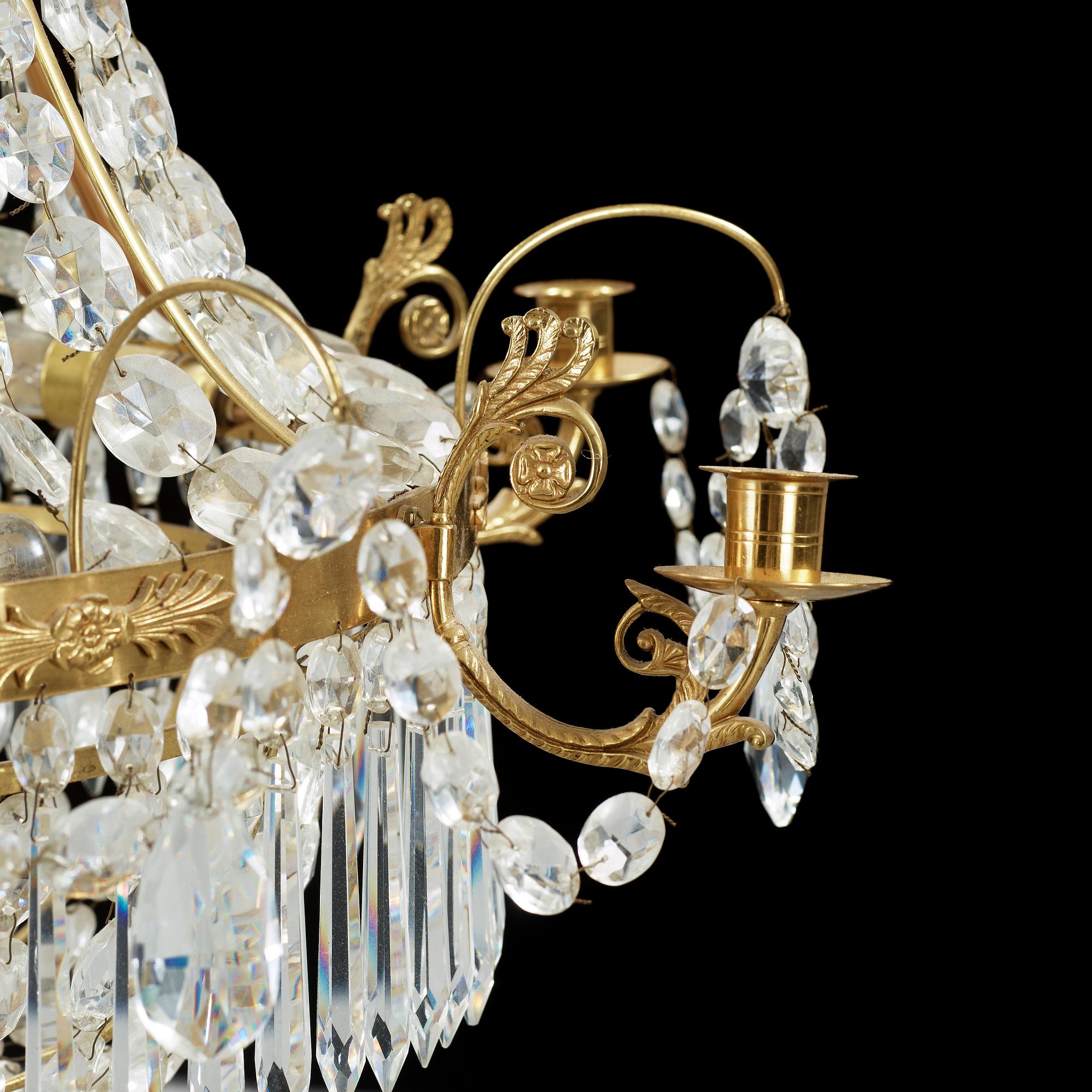 LJUSKRONA, empirestil, 1900-tal. Höjd ca 65cm.