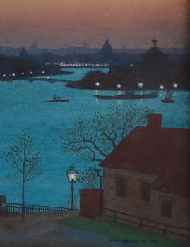 Oskar Bergman, "Majkväll över Strömmen" (A May evening, view over Strömmen).