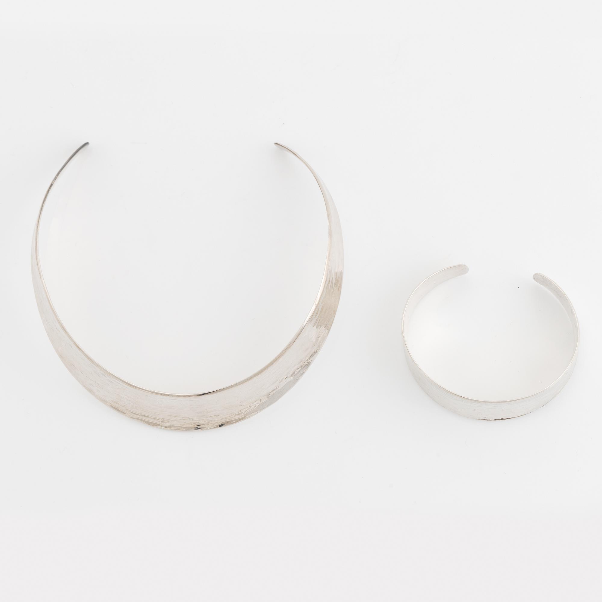 Sterling silver necklace and bangle, Alton.