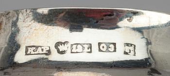 PARTI SILVER, 6 delar, Finland 1837-1925. Silvervikt tot. ca 470 g.