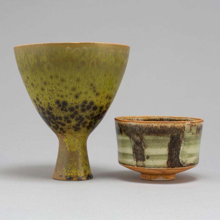 CARL-HARRY STÅLHANE, a unique bowl and vase, Rörstrand.