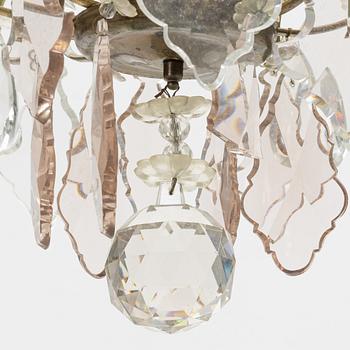 A Rococo style chandelier, early 20th Century.